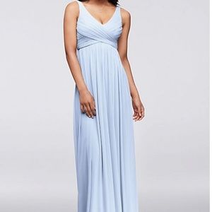 Floor-length Light Blue bridesmaid dress